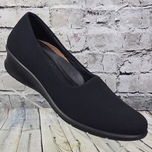 ECCO Felicia Stretch Wedge Pumps Womens 9 EU 40 Black Slip On Shoes Professional